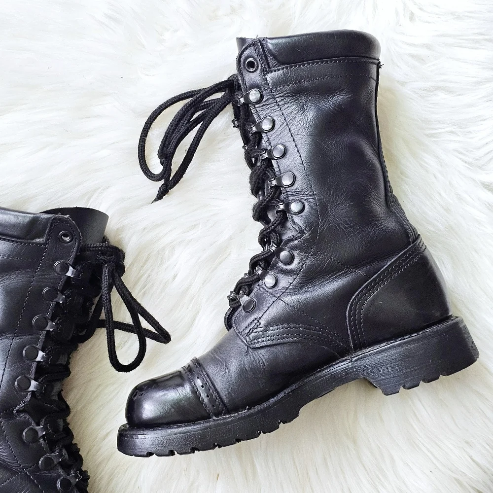 90's Corcoran 10” Field Combat Boots Men's 6M Black Genuine Leather Vibram USA